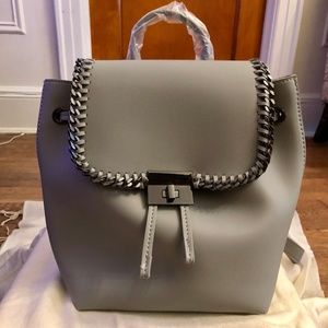 TopShop Grey Faux Leather Backpack for Women